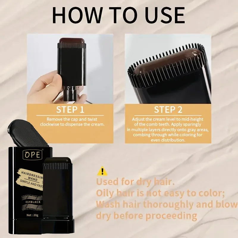 Three-color Hair Dye Stick Miracle Covering Gray Long-lasting Qme