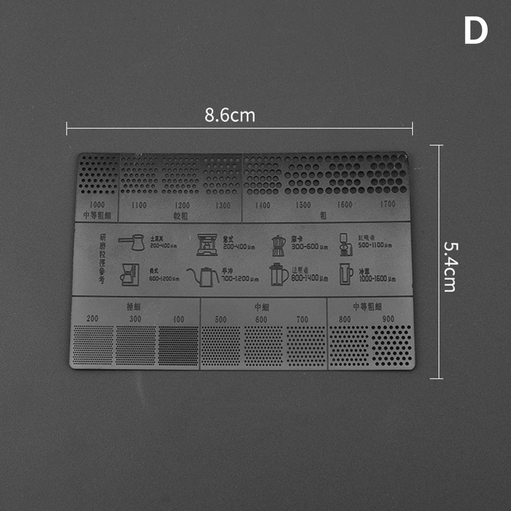 Coffee Powder Grinding Thickness Reference Comparison Card Grinder Grinding Powder Thickness Comparison Scale Coffee Accessories Qme D