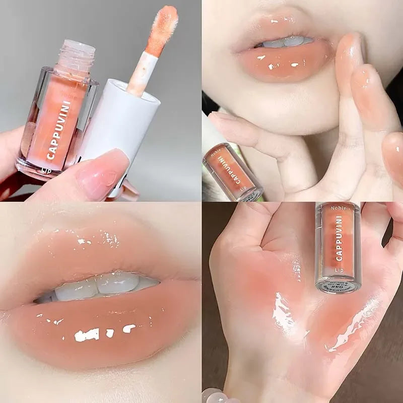 Temperature Changing Lip Gloss, Waterlight Icy Mirror Finish Lip Stain, Natural Color Enhancing Lip Balm, Hydrating Non-Sticky Qme 04 mango