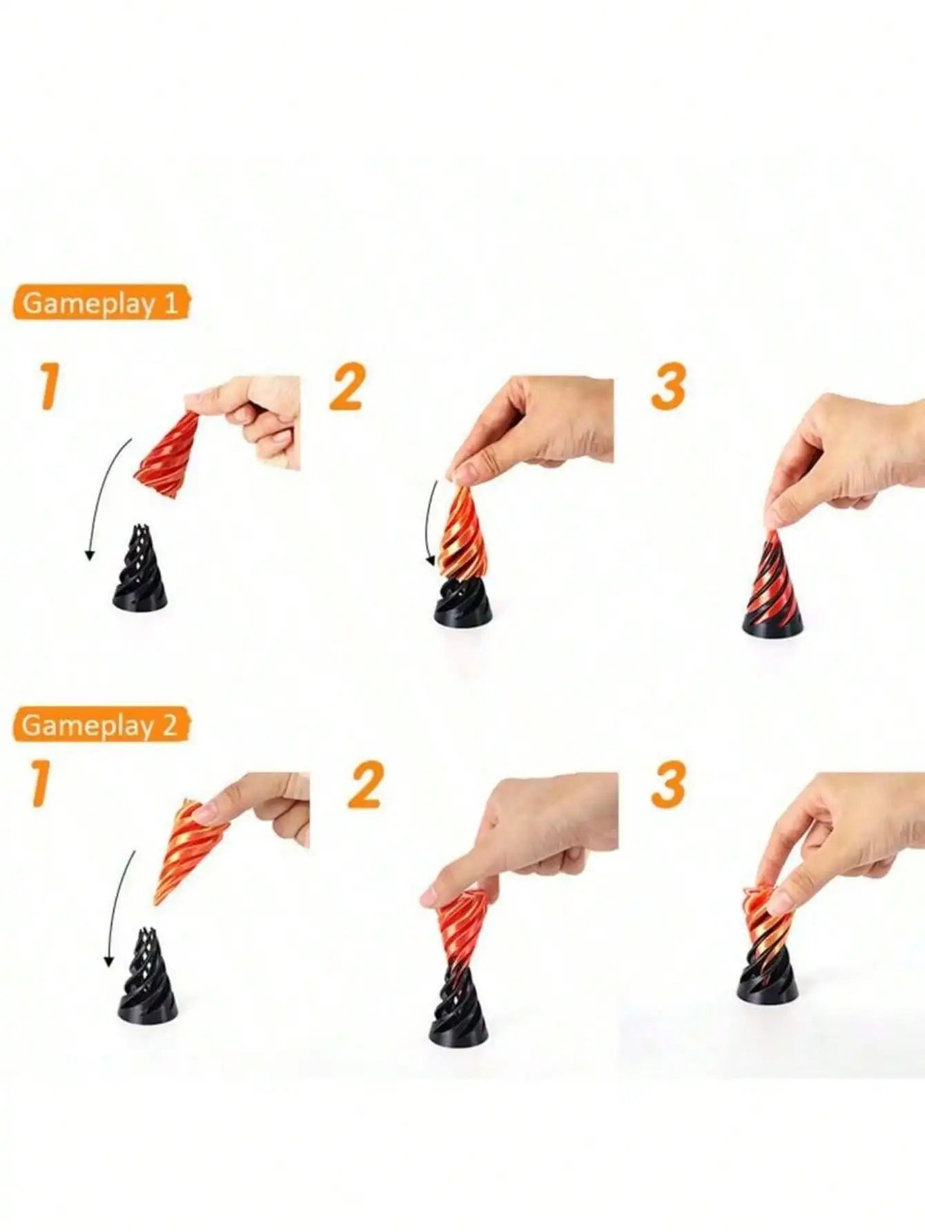 3D Printed Spiral Cone Christmas Tree Decoration Made Plastic Qme