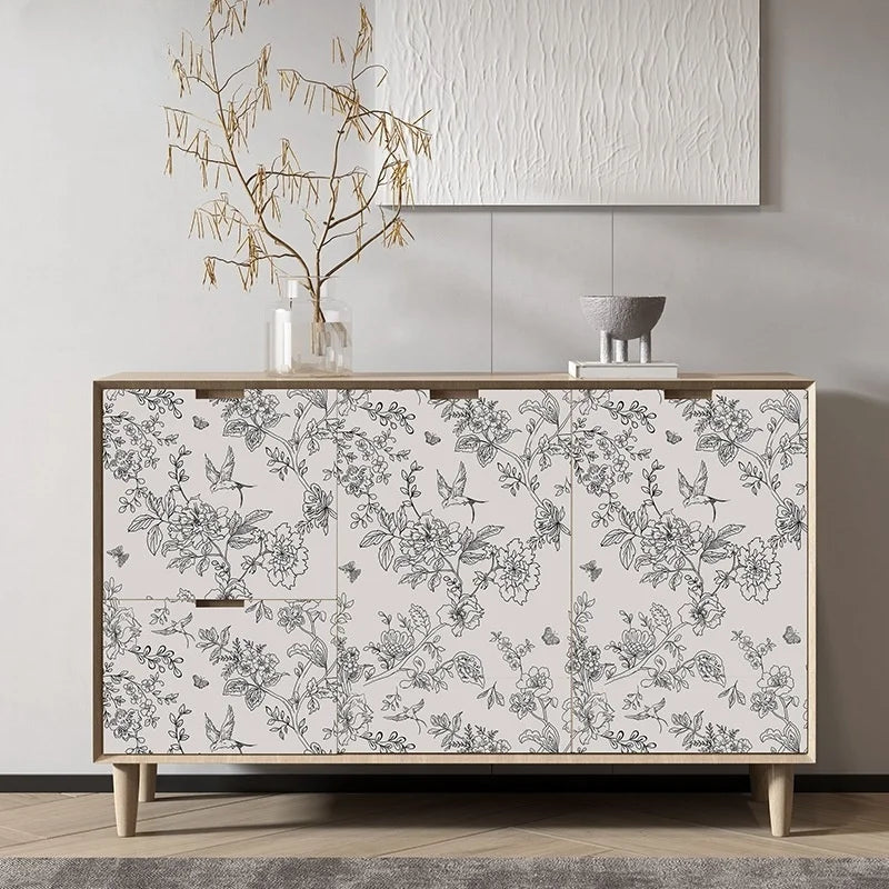 Green White Wallpaper Peel Stick Boho Contact Paper Cabinets Leaf Qme Spring Sparrow 5mx44cm