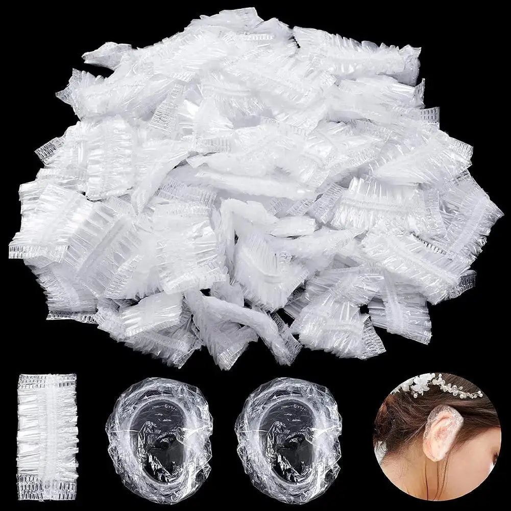Hair Dyeing Ear Cover Disposable Waterproof Protector Salon Bath Qme