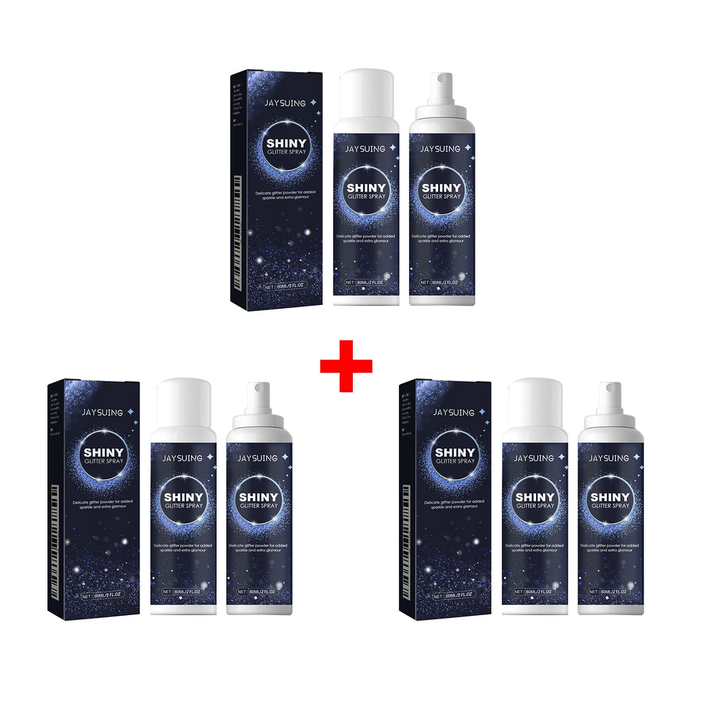 Body Glitter Spray Collarbone Clothes Hair Long Lasting Shimmer Qme 3 x 60ml Boxed