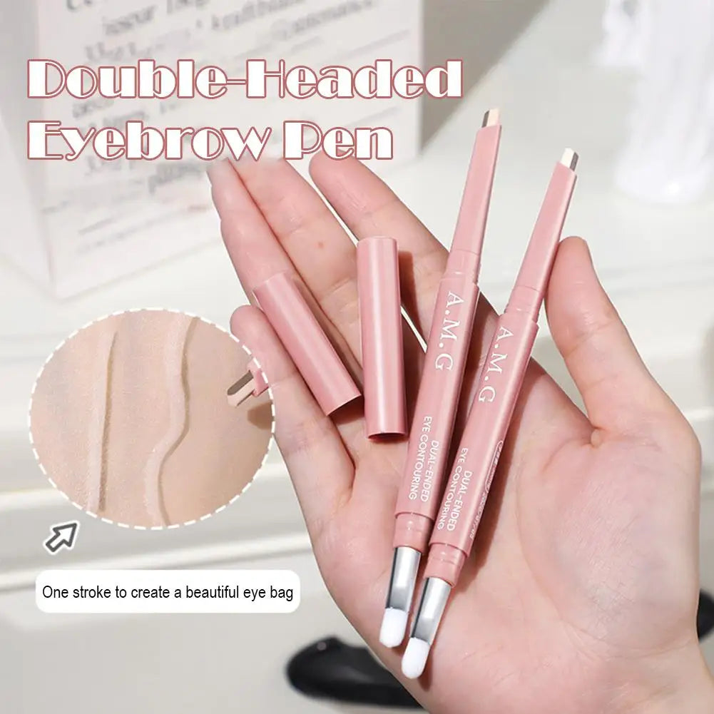 Double-headed Silkworm Eyeliner Pen Creamy Smooth Blendable Lying Qme