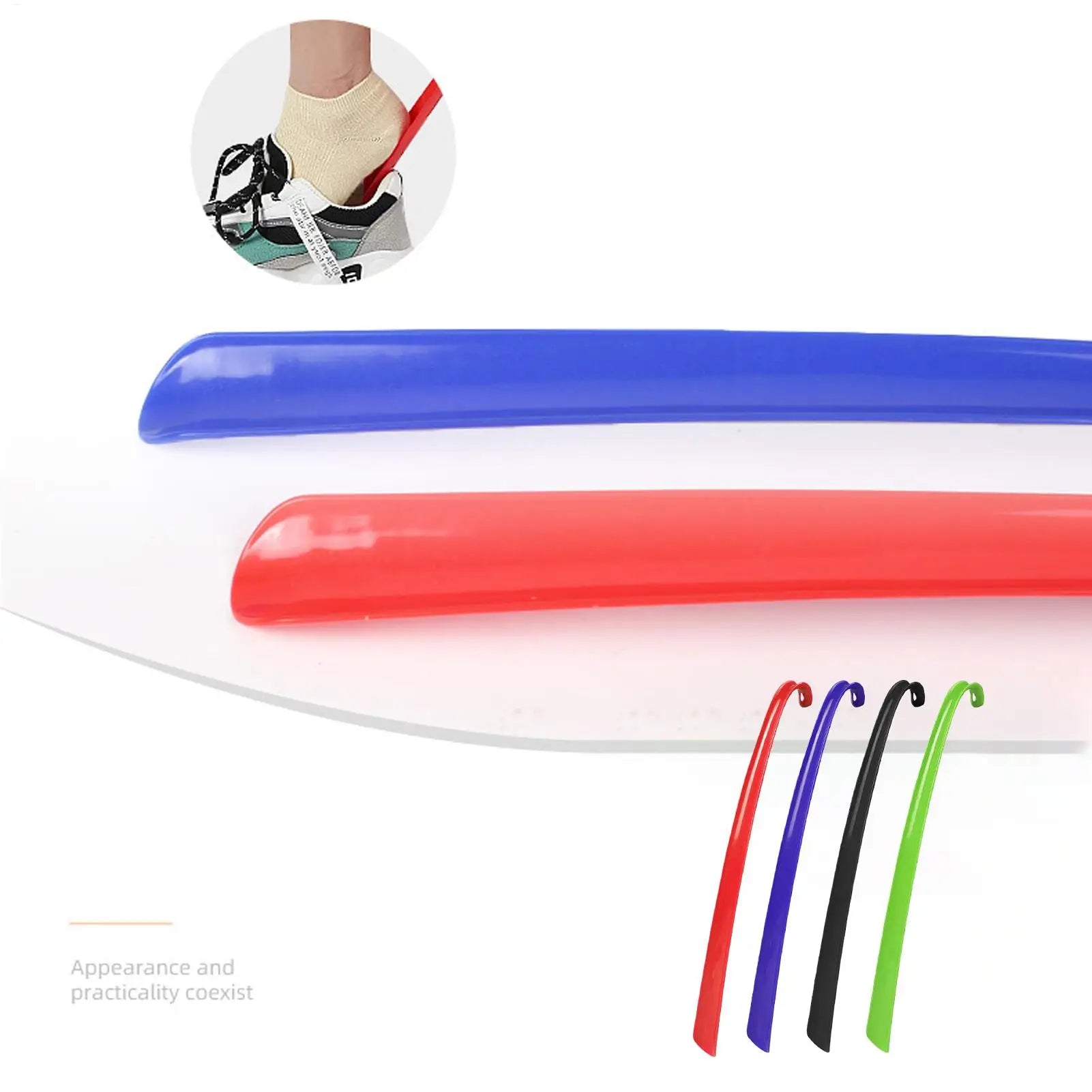 Long Handled Shoe Horn Dressing Stick Sock Remover Aid Helper Lazy Wear Helper Boot Lifter Shoehorns Accessories for Seniors Men Qme