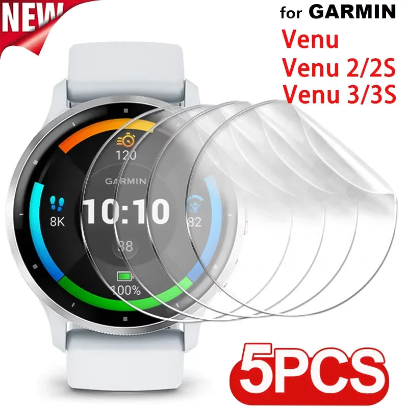 Hydrogel Film For Garmin Venu 3 3s 2 2s Protective Film Soft TPU Anti-scratch Screen Protector For Garmin Venu2 Venu3 Not Glass Qme