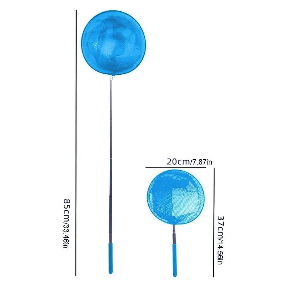 Kids Fishing Net Stainless Steel Telescopic Anti Slip Small Catcher Frog Catching Net for Beach Aquarium Pool Outdoor Games Qme A