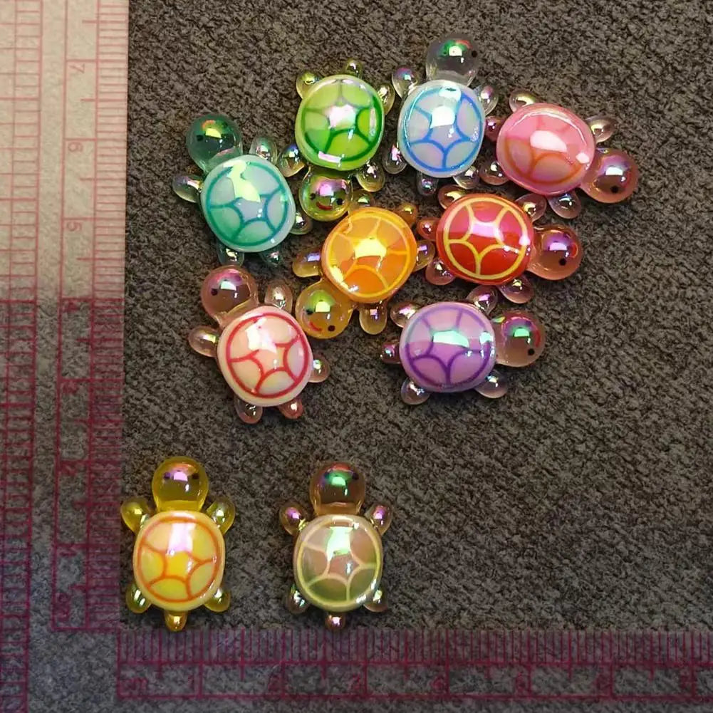 10Pcs Cute Mini Laser Turtle Ornaments Cute Mini Turtle Miniatures Micro Landscape Kids Toys Home Decor Gift New style Qme