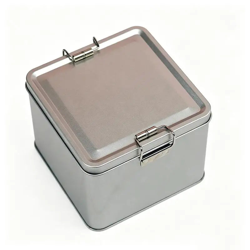 Metal Rectangular Iron Box Old Fashioned Storage Cake Packaging Box Durable With Lid Buckle Organizer Qme