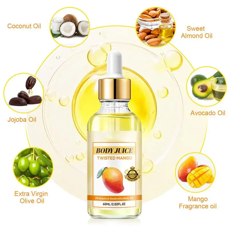Strawberry Body Oil Moisturizing Soothing Juice Peach Mango Cinnamon Qme