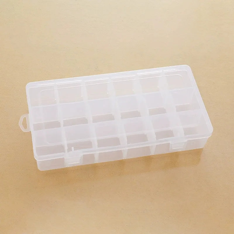 18 Grid Detachable Jewelry Earrings Stationery Storage Desk Dustproof Transparent Plastic Nail Accessory Sorting Storage Boxes Qme