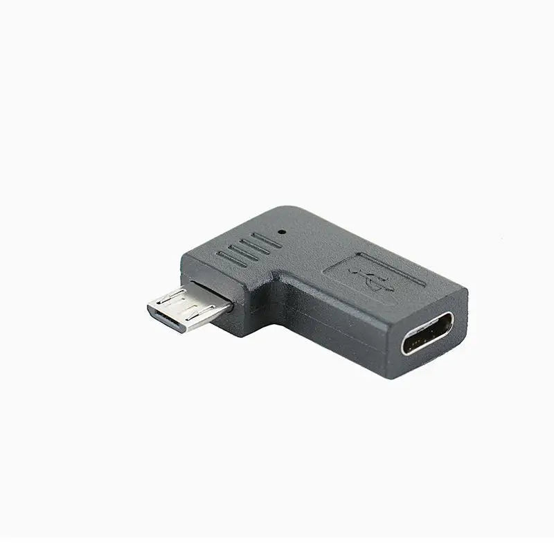 1Pcs Left Right 90 Angle Type C Female To Micro USB Male Charger Data OTG Cable Adapter DIY Accessories Qme Right A1