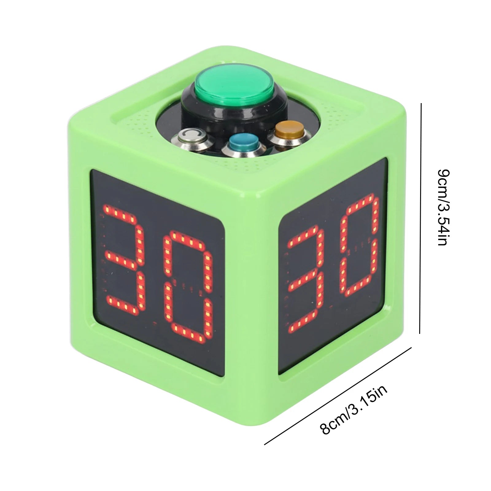Poker Clock with 1.4in Display Seconds Countdown Timer 5-Level Brightness No Battery for Poker Games & Competitions Qme green