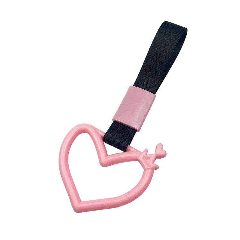 Colorful Car Tow Strap Tsurikawa Ring Heart JDM Train Bus Handle Hand Qme