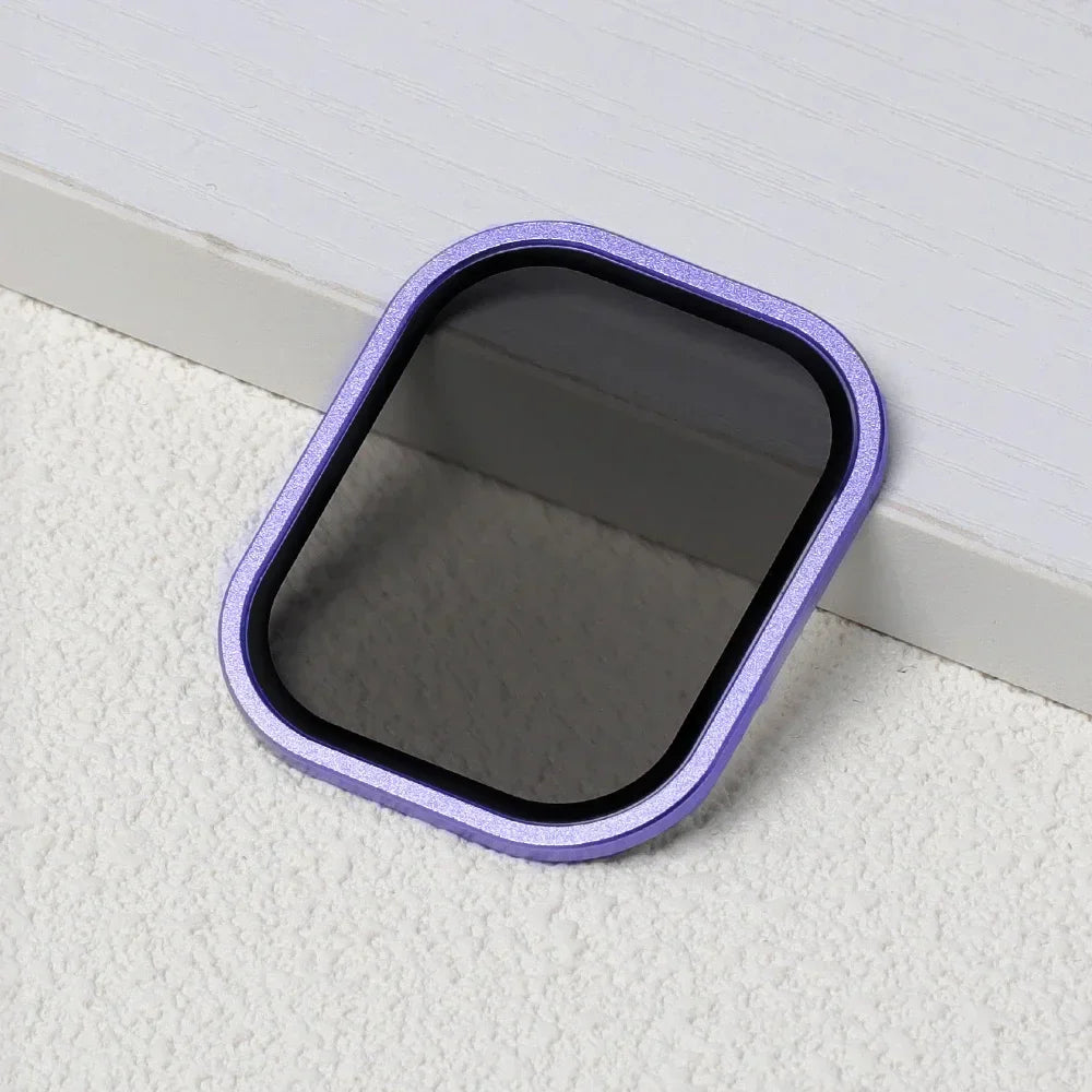 Tempered Glass for Apple Watch Ultra 2 49mm Screen Protector Metal Frame Anti-Scratch for IWatch Series Ultra 49 mm Accessories Qme AntiGlare-Purple For Ultra 49mm