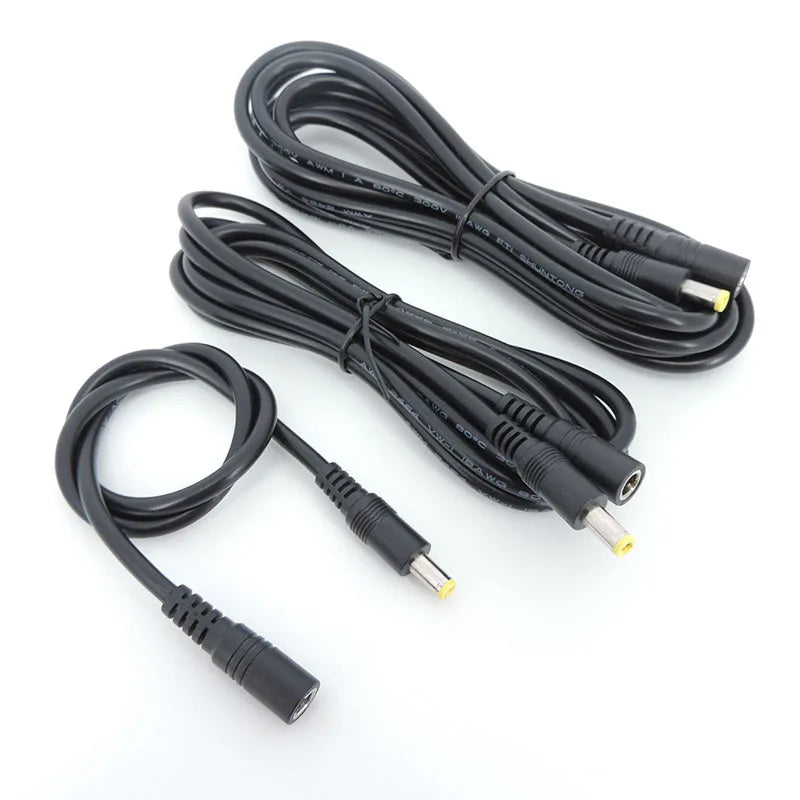 3pcs DC male to female power supply Extension connector Cable Plug Cord wire Adapter for led strip camera 5.5X2.1mm 2.5mm 12v Qme