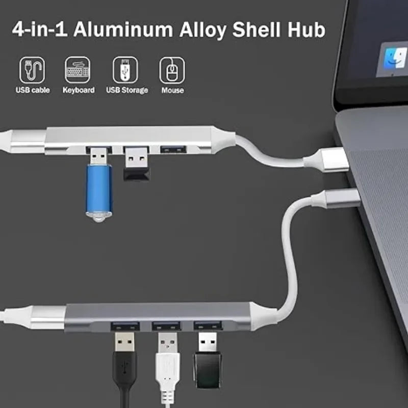 2pcs USB/C HUB 3.0 Type-C 3.1 4 Port Multi Splitter Adapter OTG USB for Macbook Pro 13 15 Air M1 Pro for HUAWEI PC Accessories Qme