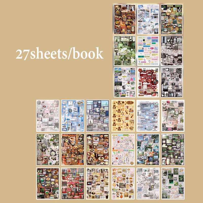 Vintage Collage Sticker Book, Artistic Film Style Journal Supplies, Versatile for Many Scenes, Essential for Craft Lovers Qme 1pc