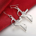 High Quality 925 Sterling Silver Earrings Fashion Jewelry Elegant Woman Crystal Cross Drop Earrings Trendsetter Christmas Gift Qme Default Title