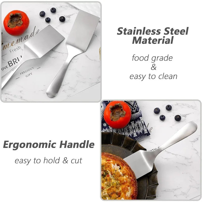 Stainless Steel Flat Shovel Suitable for Teppanyaki Steak Pancake Cooking Durable and Easy To Flip Cooking Multi-purpose Spatula Qme