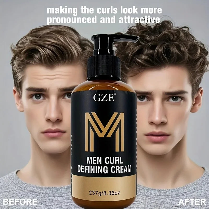 GZE Men Curl Defining Cream - Defined Bouncy Cue Curls Waves- Enhances Curl Definition and Hydrates Hair Frizz rls and Frizz Qme