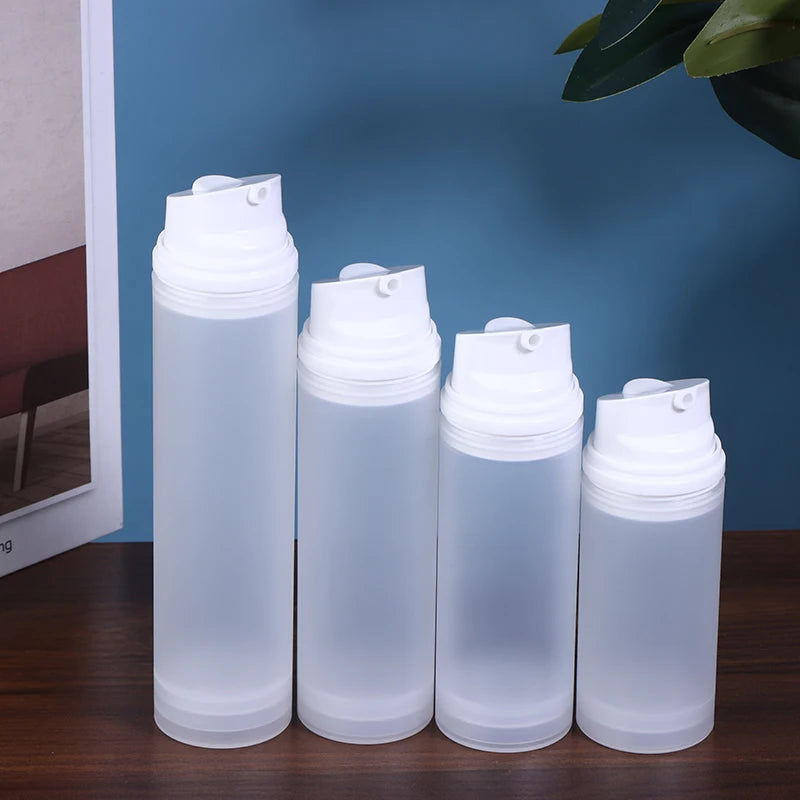 30 Frosted Refillable Travel Pump Bottles Vacuum-press Dispensers Qme