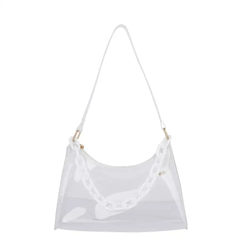 Transparent Jelly Bag Fashionable Messenger Shoulder Waterproof Qme Transparent