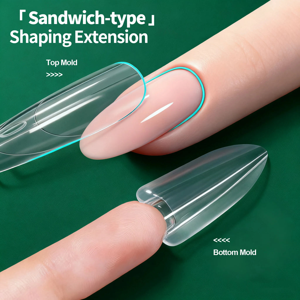 Nailpop Sandwich Nail Dual Forms 15 Shapes French Manicure Extension Qme