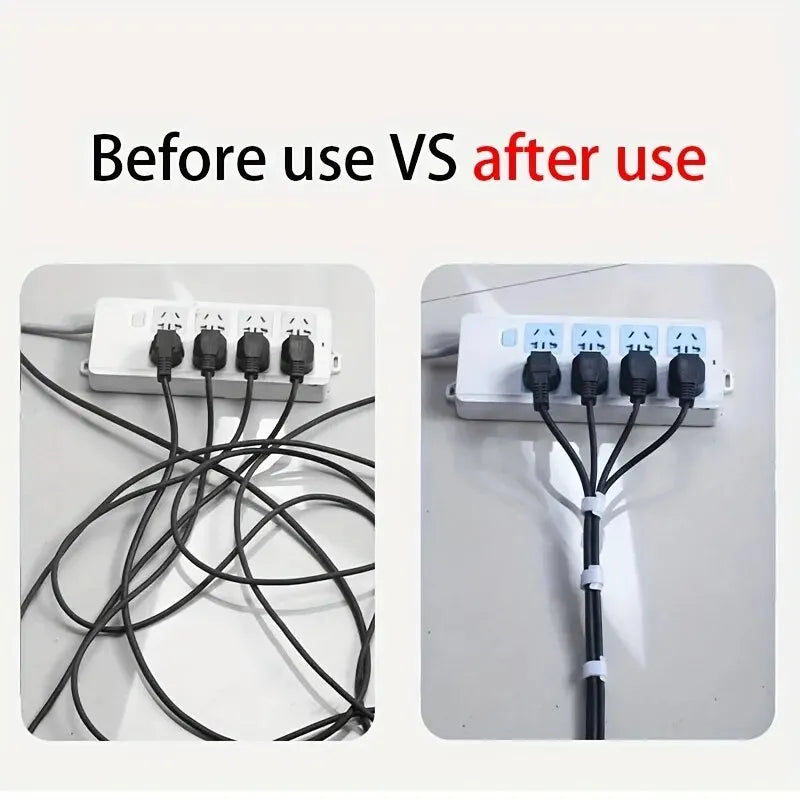 3m/5m 1 Roll Reusable Fastening Tape Cable Ties Multi-Purpose Cord Organizer Computer TV Wire Storage Data Cable Management Tie Qme