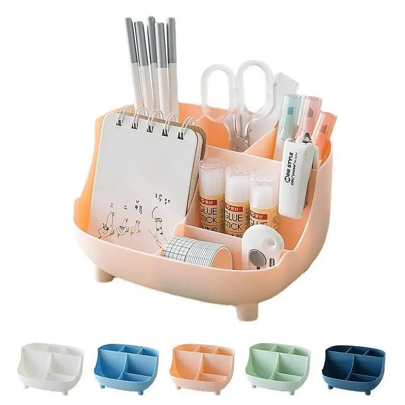 Creative 6 Grid Desktop Organizer Pen Holder Multifunctional Desk Makeup Pencil Storage Box School Office Stationery Stand Qme