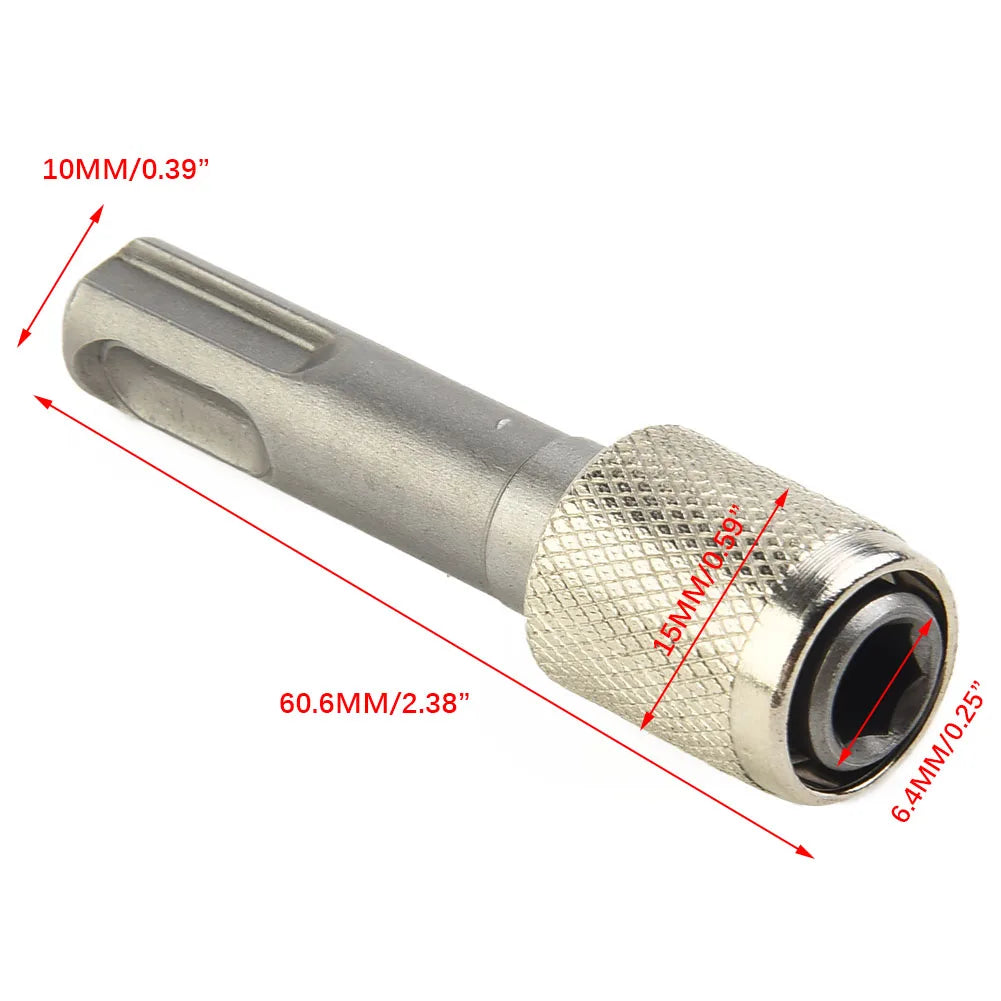SDS Socket Adapter 1 4 Hex Shank Screwdriver Holder Drill Bits Qme