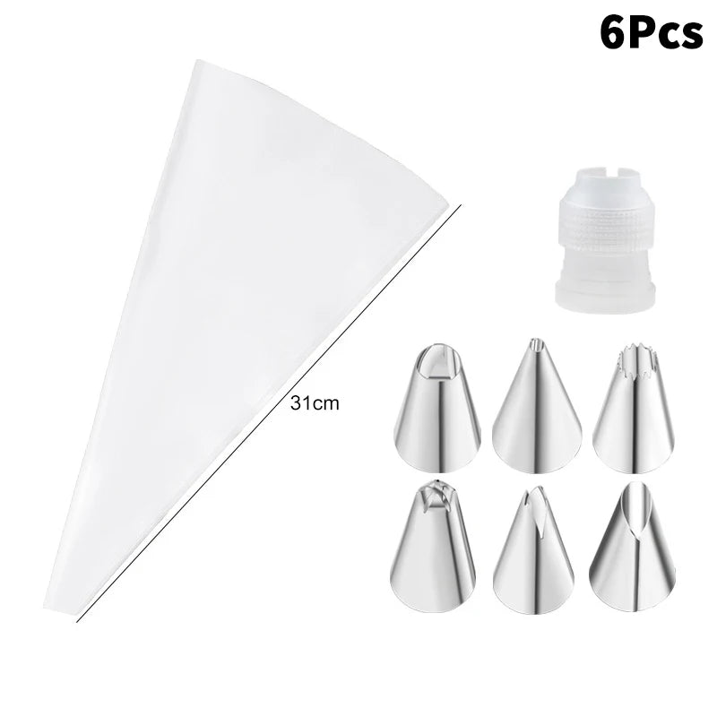 CC11Stainless Steel Piping Nozzle Kitchen Cake Icing Cream Decor Tool Qme 6 White