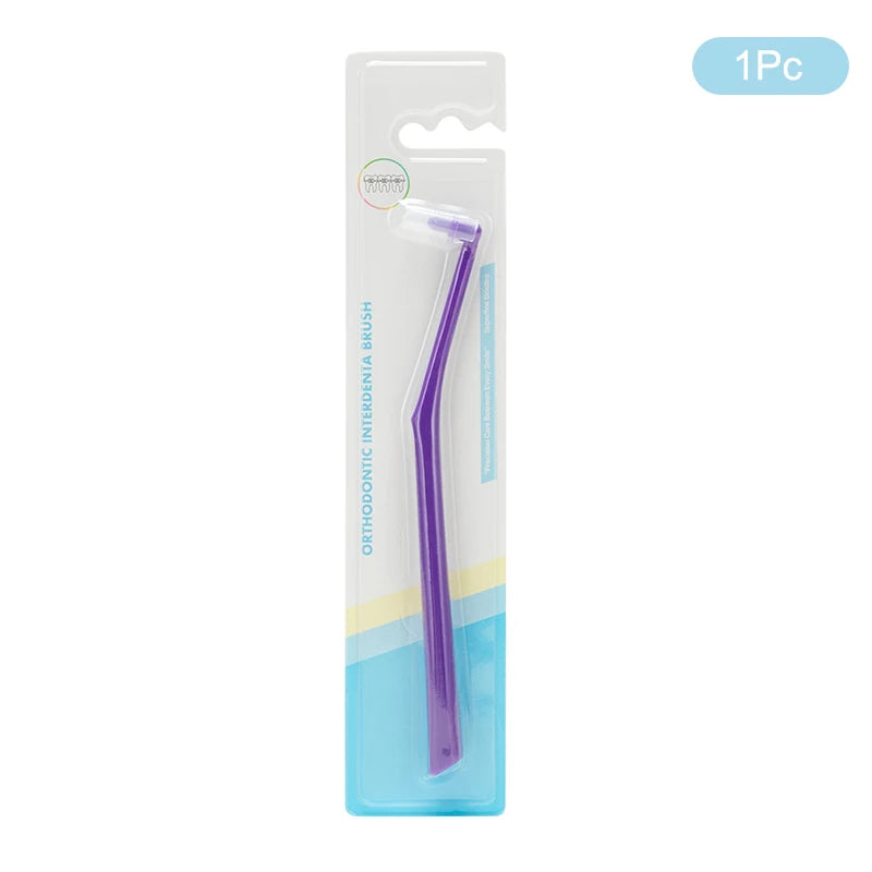 1 3 Interdental Brush Single-beam Soft Teeth Cleaning Toothbrush Oral Qme Purple 1pc