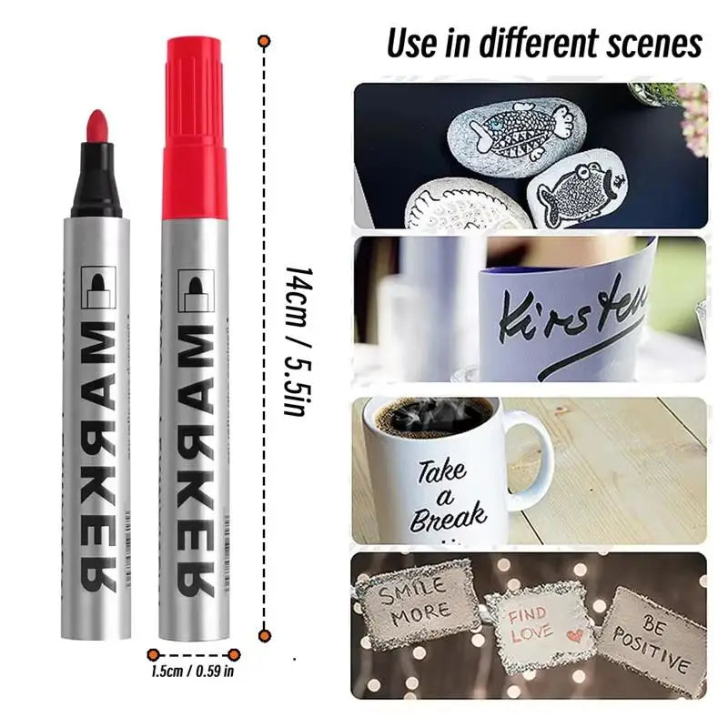 Black Permanent Paint Marker Pen Fine Nib Waterproof Smudge Proof Art Qme