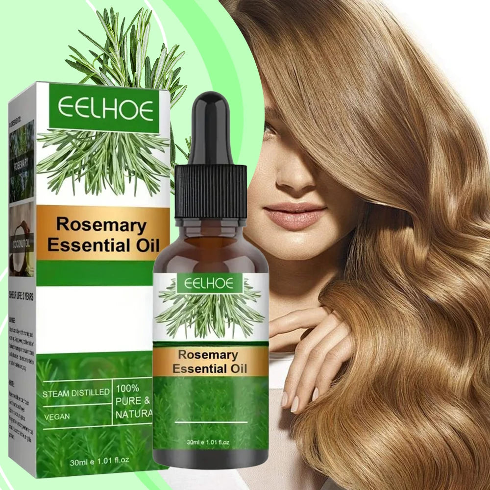 Natural Rosemary Hair Growth Essential Oil Strengthening Nourishing Moisturing Softening Luster Shiny Hair Care Healthy Qme