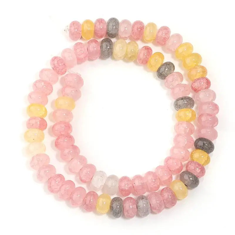 5x8mm Colorful Loose Glass Beads Abacus Flat Round Style for DIY Jewelry Making Home Craft Activities Qme A11
