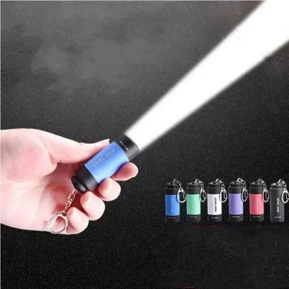 1Pc Led Micro Pocket Flashlight Portable USB Rechargeable Keychain Flashlight Waterproof Home Outdoor Hiking Camping Flashlight Qme