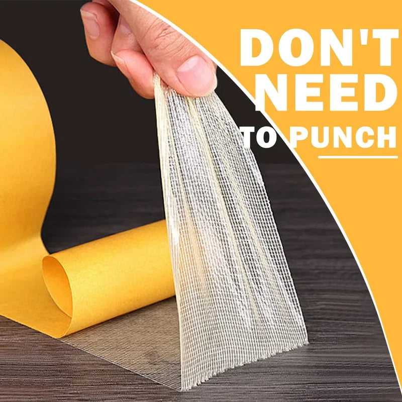 Strong Fixation Double Sided Cloth Base Tape Yellow Mesh Grid Waterproof Traceless High Viscosity Carpet Adhesive Household Tool Qme