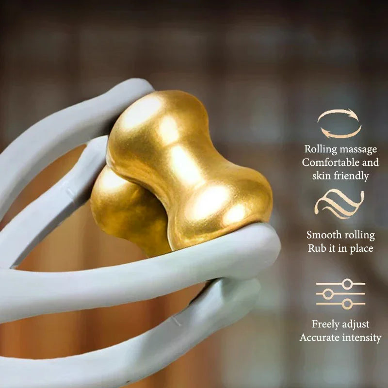 Finger Massage Dual-row Roller Brass Design Easy Use Relieve Fatigue Qme