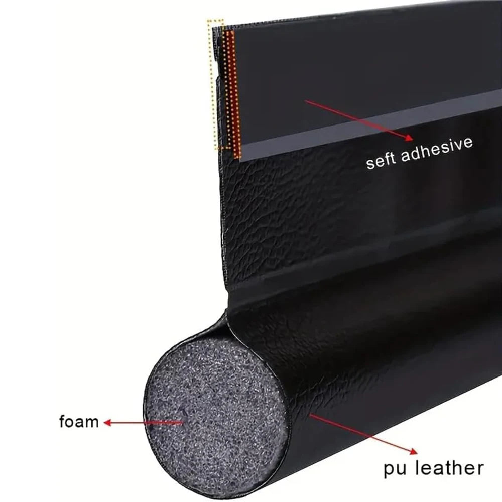 1pc Door Bottom Seal Strip Cuttable Insulation Under Door Draft Blocker Windproof Anti-Cold Gap Weather Stripping Acoustic Foam Qme