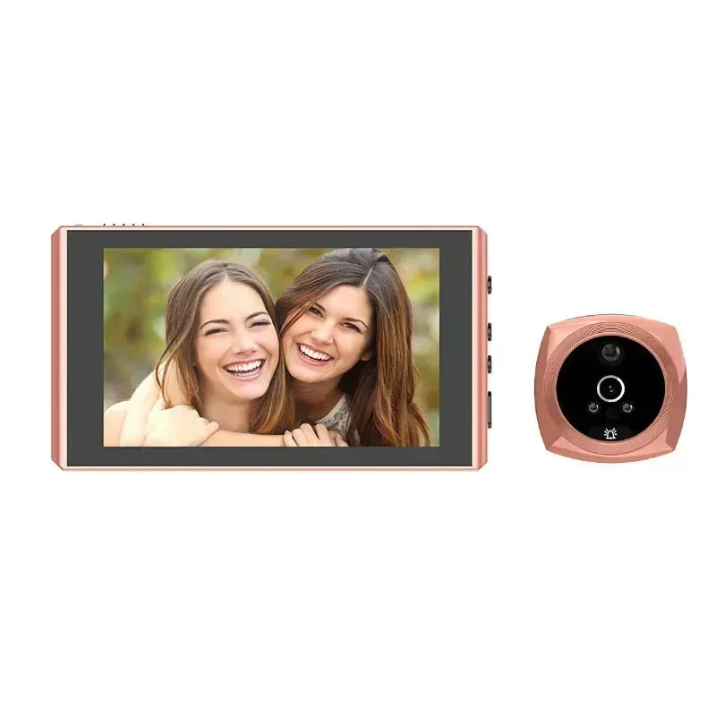 4.3" Inch Door Viewer Video Peephole Camera Motion Detection Monitor Digital Ring Doorbell Video-Eye Safety Recording Qme Rose gold