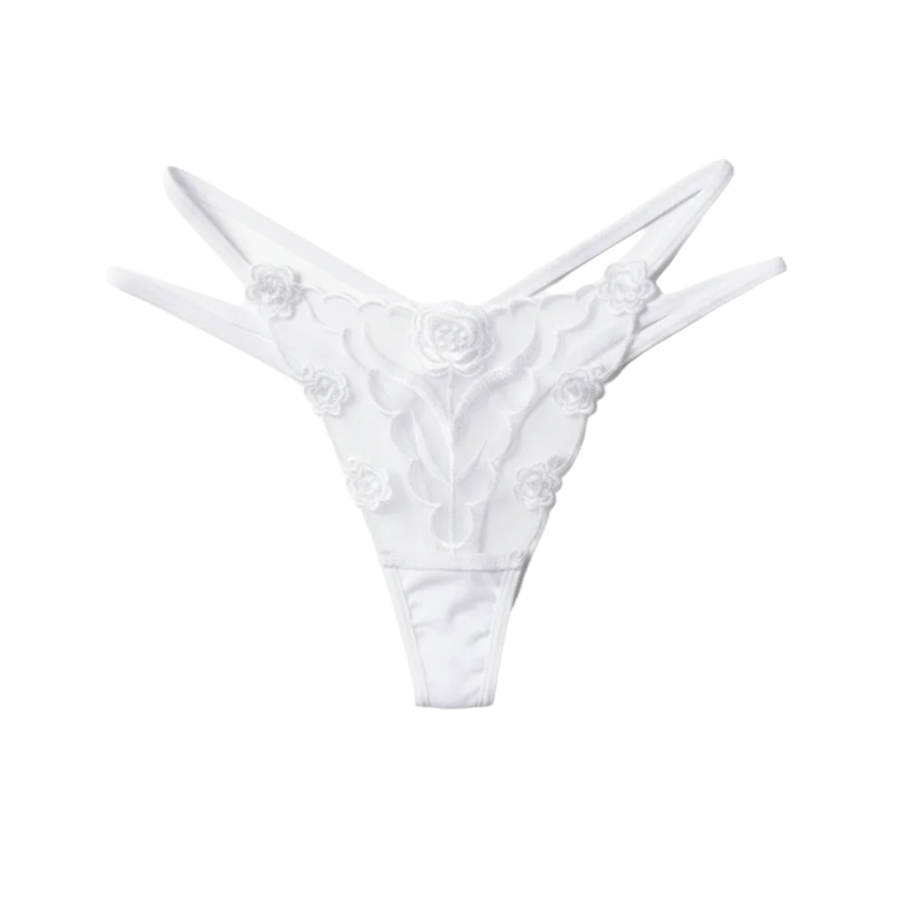 Fashion T-back Women Panties Seamless Transparent Mesh Thongs Thin Qme White 2XL 1pc