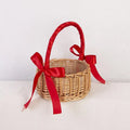 Handmade Woven Rattan Flower Basket - Boho Chic Storage Rack & Flower Girl Basket for Wedding Ceremony, Party Decor & Home Organ Qme A2