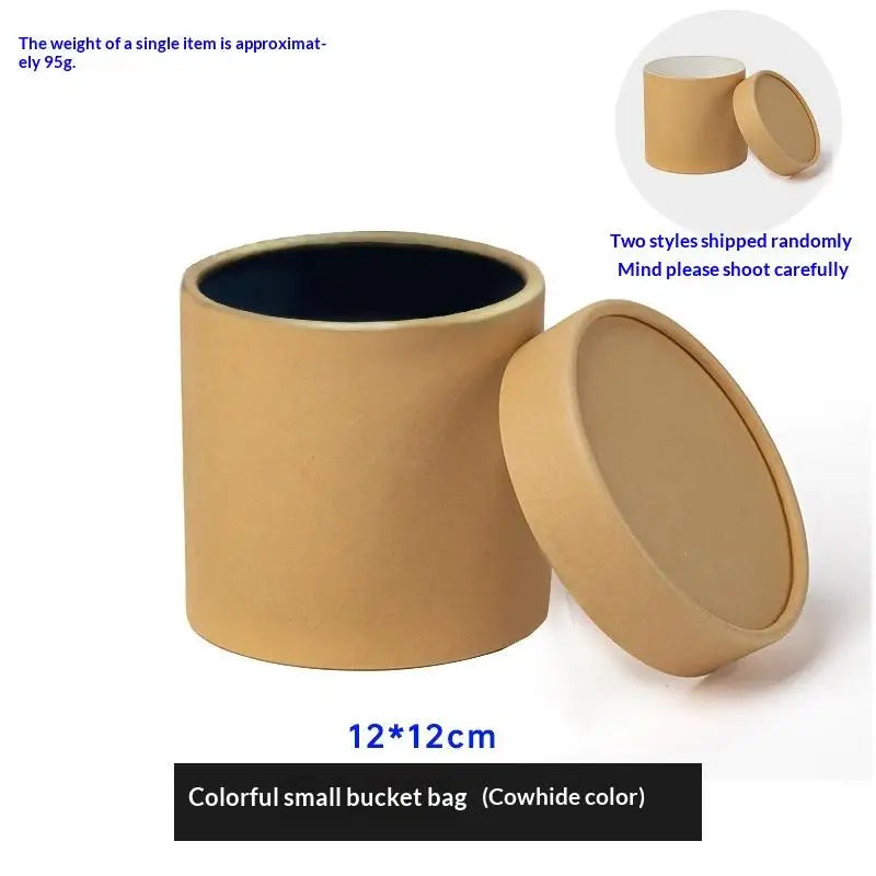 12x12cm Round Flower Box Arranged Gift Box Preserved Bouquet Elegant Box For Wedding Party Rose Flower Packaging Decoration Qme cowhide