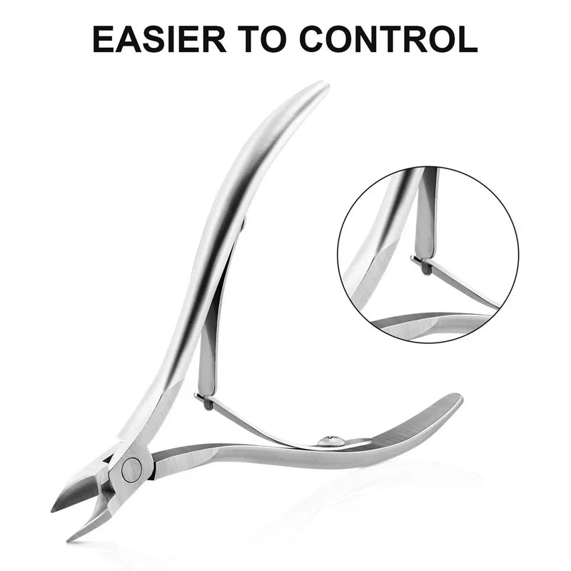Professional Cuticle Cutter Nail Nippers Scissors Manicure Pusher Pedicure Tong Dead Skin Remover Nail Cuticle Regrowth Tool Qme