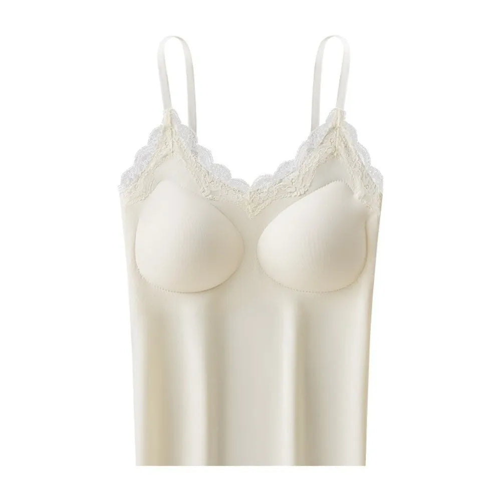 Ins Fashion Lace Women Ice Silk Camisole Non Trace Slim Fit Suspender Qme