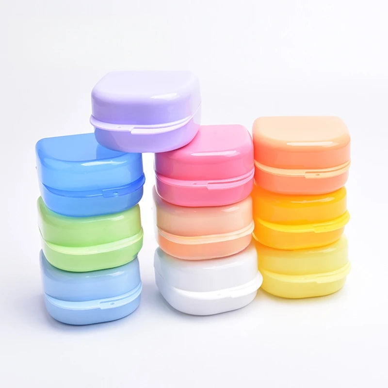 Portable Orthodontic Braces Plastic Organizer Box Tooth Orthodontic Braces Box Denture Cleaning Storage Box Tooth Storage Box Qme