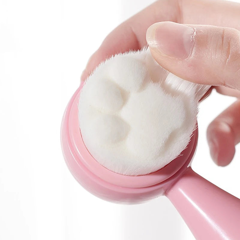 Silica Gel Facial Brush Double-sided Cleansing Exfoliating Tool Pores Qme