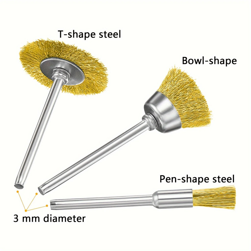 30 piece wire brush set, brass wire brush bit for cordless screwdriver, suitable for rust removal, cleaning, descaling and polis Qme