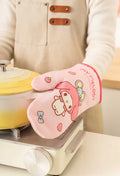 Hello Kitty Kuromi Silicone Gloves Thickened Gloves, Heat-Resistant for Household Use, Insulated Gloves Qme 1